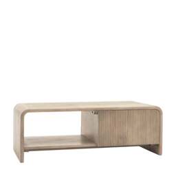Colonna Coffee Table - 1 Drawer Coffee Table Natural Mango Wood / Brass - thumbnail 7