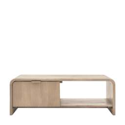 Colonna Coffee Table - 1 Drawer Coffee Table Natural Mango Wood / Brass - thumbnail 1