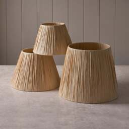 Raffia Tapered Brown Shade - DHD Raffia Tapered Shade Natural 26x23x32CM