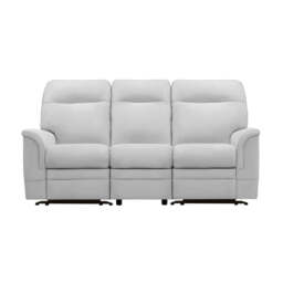 Parker Knoll Hudson 3 Seater Recliner Sofa - 3 Seater Power Double Recliner Plus with Headrest and Lumbar M Grade Leather - Power with Power Headrest, Lumbar & USB - Madri Moss - thumbnail 1