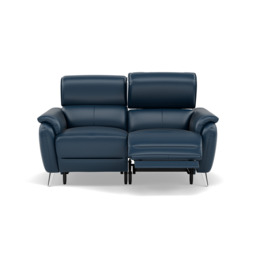 Sol 2 Seater Recliner Sofa - 2 Seater Power Recliner Sofa with Head Tilt Cat 60 - Cat-60/17 Montana Ocean - thumbnail 1