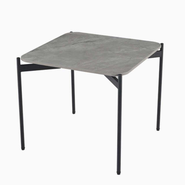 Rocco Ruibei End Table - End Table Ruibei Grey Ceramic Top / Black Powder Coated Metal Legs - image 1