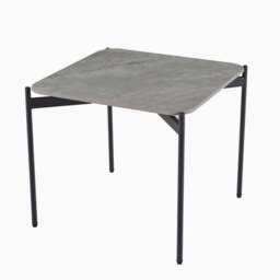 Rocco Ruibei End Table - End Table Ruibei Grey Ceramic Top / Black Powder Coated Metal Legs - thumbnail 1