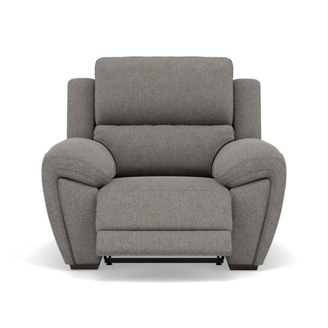 Echo Recliner Armchair - Power Recliner Chair Lumber Support Fabric - Power With Power Headrest Footrest Lumbar & USB - FAB-MIL-451 PEWTER - image 1