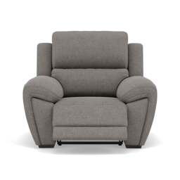 Echo Recliner Armchair - Power Recliner Chair Lumber Support Fabric - Power With Power Headrest Footrest Lumbar & USB - FAB-MIL-451 PEWTER