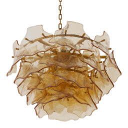 Eichholtz Clarendon Chandelier Antique Brass And Champagne Coloured Glass  - Chandelier Clarendon - thumbnail 5
