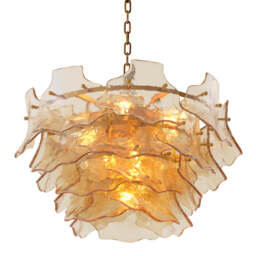 Eichholtz Clarendon Chandelier Antique Brass And Champagne Coloured Glass  - Chandelier Clarendon - thumbnail 3