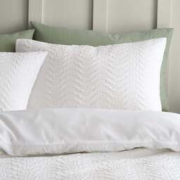 Catherine Lansfield Heatset Wave White Duvet Set - DISC Heatset Wave White Duvet Set Single - thumbnail 2