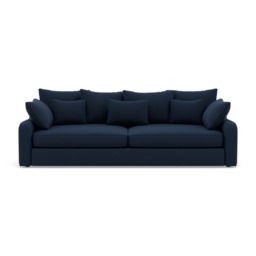 Thalia 3 Seater Sofa - Large Split Sofa Grade B - Split Back Frame - Pillow Back / Plush Velvet Indigo - thumbnail 1
