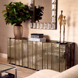 Eichholtz Nottingham Dresser Brushed Brass And Antique Mirror Glass - Dresser Brushed Brass Finish  Antique Mirror Glass - thumbnail 2
