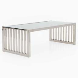 Napoli Coffee Table - Coffee Table Clear Glass / Stainless Steel - thumbnail 2