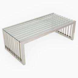 Napoli Coffee Table - Coffee Table Clear Glass / Stainless Steel - thumbnail 3