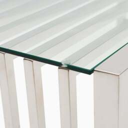 Napoli Coffee Table - Coffee Table Clear Glass / Stainless Steel - thumbnail 5