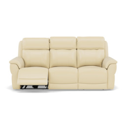 Juno 3 Seater Recliner Sofa - 3 Seater Sofa 2 Power Recliners Lumbar Support Cat 60 - Power with Power Lumbar & USB - Cat-60/02 Montana Cool Cream - thumbnail 1