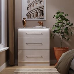 Portland 3 Drawer Deep Chest - 3 Drawer Deep Chest - GGDG - Grey Gloss & Dusk Grey - thumbnail 7