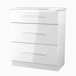 Portland 3 Drawer Deep Chest - 3 Drawer Deep Chest - GGDG - Grey Gloss & Dusk Grey - thumbnail 3