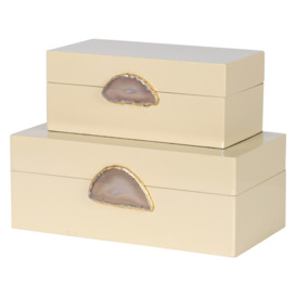 Set of Stone Agate Boxes