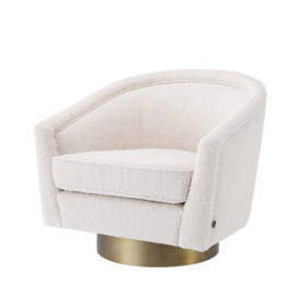 Eichholtz Catene Swivel Chair - Boucle Cream