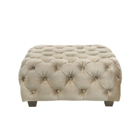 Thea Pouffe - Beige Velvet