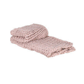 Stella Chunky Knit Throw - Pink