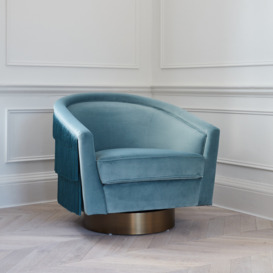 Eichholtz Le Vante Swivel Chair - Savona Blue