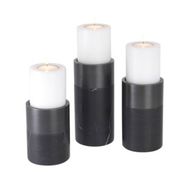 Eichholtz Sierra Candle Holders - Black Marble