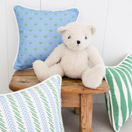 Evie & Skye Delray Cushion - Bright Blue & Green (Tiny Tots)