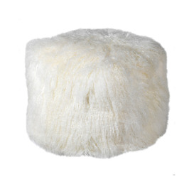 Lamb Fur Pouffe - Off-White