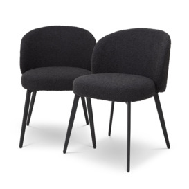 Eichholtz Lloyd Dining Chairs - Set of 2 - Boucle Black