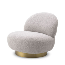 Eichholtz Clement Swivel Chair - Boucle Grey