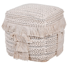 Mykonai Fringed Pouffe