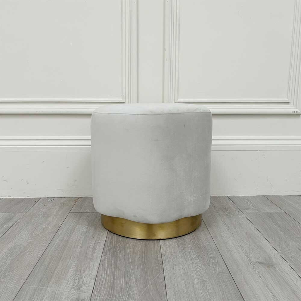 Ex-Display Bloom Pouffe - Grey Velvet