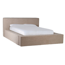 Teddy Bear Boucle Platform Bed - King