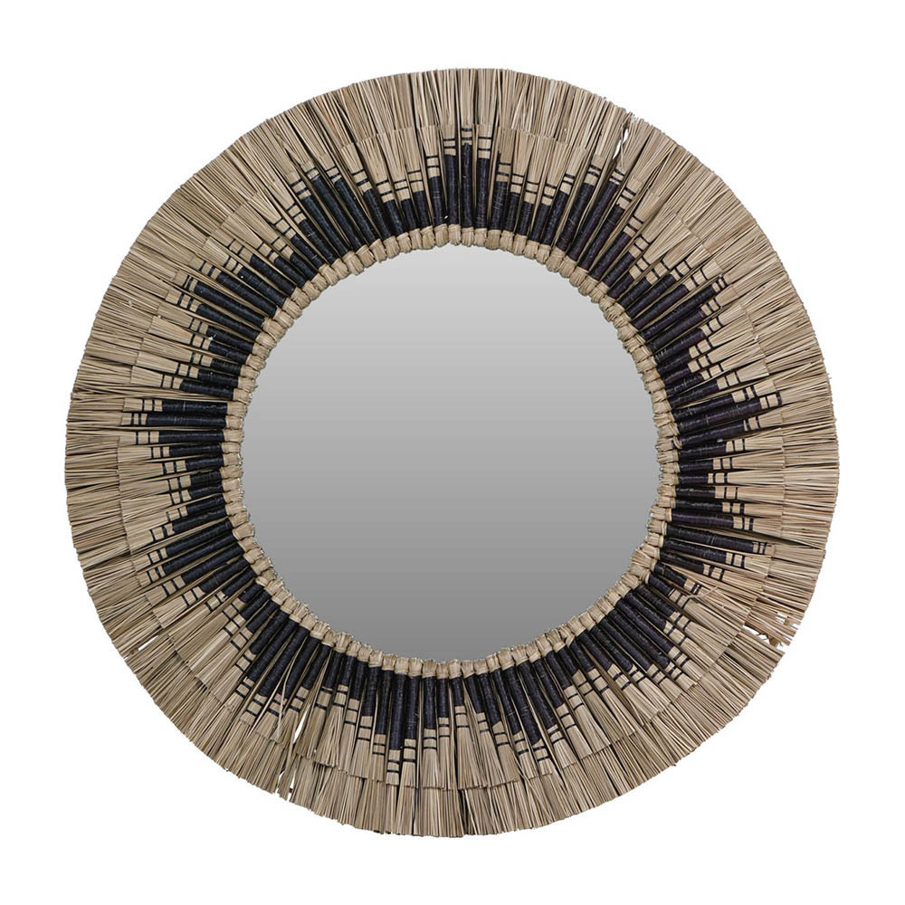 Sanya Round Seagrass Mirror