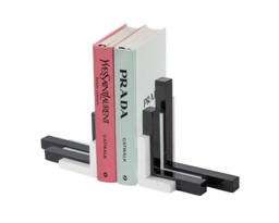 Tamo Bookends - Jazz White & Black Marble