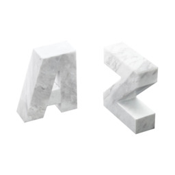 A-Z Bookend - White