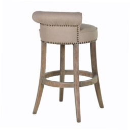Linen Roll Top Bar Stool - thumbnail 5