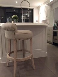 Linen Roll Top Bar Stool - thumbnail 3