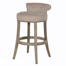 Linen Roll Top Bar Stool - thumbnail 4