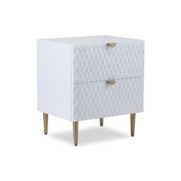 Bolero Bedside Table - White High Gloss