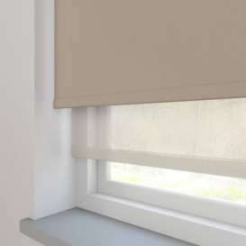 Bella Natural Hessian & Nico Beige Double roller Blind - thumbnail 1
