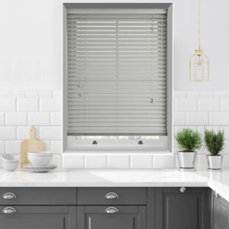 Deco Grained Dove Grey Wooden Blind - thumbnail 2