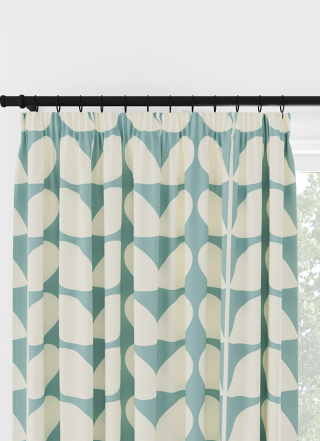 Orla Kiely Jumbo Solid Stem Duckegg Pencil Pleat Curtain Pencil Pleat Curtain - image 1