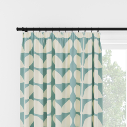 Orla Kiely Jumbo Solid Stem Duckegg Pencil Pleat Curtain Pencil Pleat Curtain - thumbnail 2