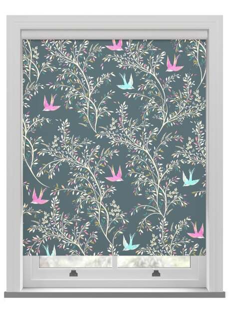 Sara Miller Swallows Forest Green Roller Blind Roller Blind - image 1