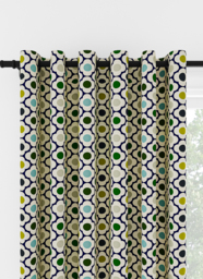 Orla Kiely Spot Flower Ditsy Blue Multi Eyelet Curtain Eyelet Curtain - thumbnail 1