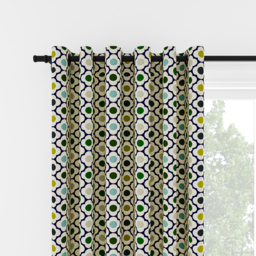 Orla Kiely Spot Flower Ditsy Blue Multi Eyelet Curtain Eyelet Curtain - thumbnail 2