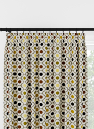 Orla Kiely Spot Flower Ditsy Yellow Multi Pencil Pleat Curtain Pencil Pleat Curtain - thumbnail 1