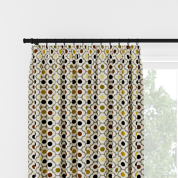 Orla Kiely Spot Flower Ditsy Yellow Multi Pencil Pleat Curtain Pencil Pleat Curtain - thumbnail 2