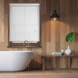 Deco Grained True White Wooden Blind - thumbnail 2